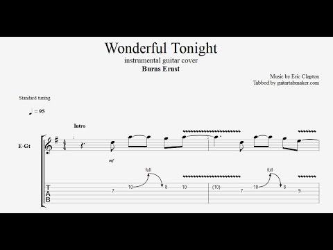 wonderful tonight guitar sheet
